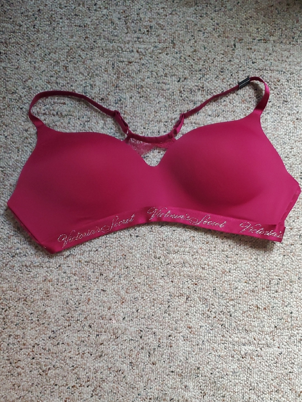 Victoria's Secret Fuchsia Lace Back T Shirt Bra